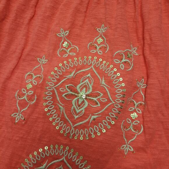 J. Jill tiered embroidered sleeveless maxi dress sequin boho - Picture 5 of 7